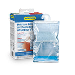 Humydry hanging moisture absorber bag displayed in front of its retail box on a white background.