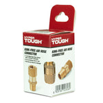 Angled view of Hyper Tough boxed kink-free air hose connector showing illustrations