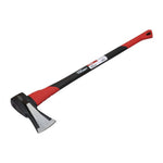Hyper Tough 4.5 lb style log splitter axe with red padded grip and black shaft on white background