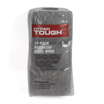 Packaged Hyper Tough branded gray steel wool pads in clear plastic with product label visible