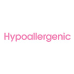 Pink typographic graphic reading “Hypoallergenic” on a white background used as a product feature image