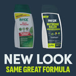Graphic showing old and new packaging side by side with text "New look same great formula" for IMAGE Nutsedge Killer