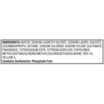 Black-and-white ingredient label listing surfactants and preservatives for dish liquid product