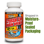 Instant Power Crystal Lye Drain Opener bottle with callout text 'Shipped in Moisture-Proof Sealed Packaging' on white background.