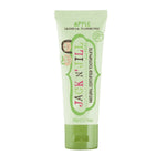 Tube of Jack N' Jill apple natural certified children's toothpaste with green cap on white background