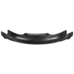 Close-up of a single black curved PEX tubing 90-degree bend support bracket on white