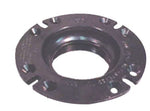 Lasalle Bristol 3" FPT plastic closet flange shown at slight angle, threaded center and mounting holes visible