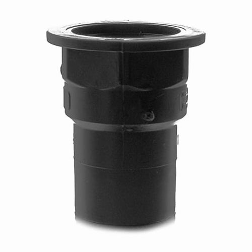 LaSalle Bristol black plastic drain adapter fitting with flanged top and cylindrical spigot body