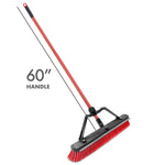 Libman push broom shown at an angle with a red handle and text indicating a 60-inch handle length