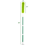 Diagram-style image of a green microfiber duster on a pole with dimension lines showing 80" overall and 19" head