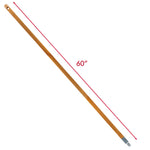 Diagonal view of a 60-inch Libman hardwood broom handle with a red measurement line and "60" marking overlay