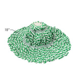 Opened Libman mop refill fanned out to show full circular cleaning surface and central attachment area with 18" label