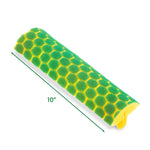 Green-and-yellow honeycomb Libman sponge roller mop refill shown with 10-inch measurement graphic on white background