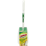 White-handled Libman toilet brush inserted in a white caddy with branded green retail card on front