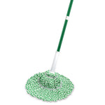Libman Tornado Twist mop with green handle and round green-and-white mop head on white background