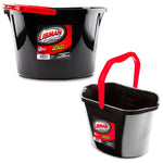Black Libman High Power utility bucket with red handle and brand label visible, studio on white background