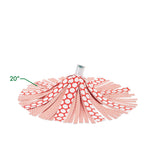 Fanned Libman Wonder Mop refill head showing red-and-white patterned microfiber strips with a 20" measurement callout