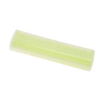 Translucent lime-green portable toothbrush travel case photographed closed on a white background.