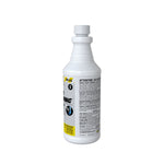 Side view of Liquid Lightning bottle revealing partial front label and extensive safety instructions printed on the side