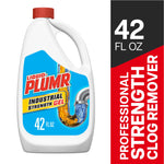 Front product shot of a Liquid-Plumr Industrial Strength gel bottle with 42 fl oz label and red cap