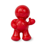Studio shot of red Little Joe smiling figure air freshener on white background