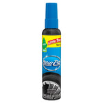 Little Trees New Car spray bottle with blue cap and automotive wheel graphic on label