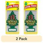 Two Little Trees Royal Pine tree-shaped air fresheners in yellow retail blister packs labeled 'Royal Pine'