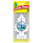 Little Trees True North scented tree air freshener in blister pack with compass graphic and 'True North' label