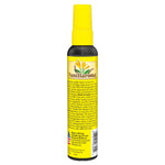 Back view of a Little Trees Vanillaroma spray bottle showing ingredient text and barcode on yellow label