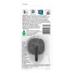 Rear view of Little Trees vent clip blister card showing instructions, barcode and product insert in black and white