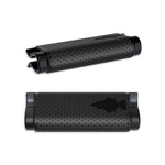 Two black perforated Little Trees Vent Wrap cartridges shown from angled and top views on white background