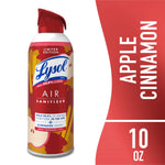 Can of Lysol Air Sanitizer in apple cinnamon limited edition packaging with red cap and label