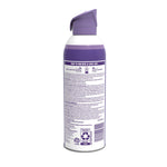 Rear view of a purple Lysol Air Sanitizer can showing instructions, warnings, and recycling symbols
