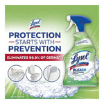 Lysol Bleach product image with headline "Protection Starts With Prevention" and icons showing bathroom surfaces