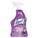 Single purple Lysol Brand New Day all-purpose spray bottle with lavender floral graphics and white trigger