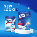 Promotional image showing two Lysol Click Gel boxes side by side with 'New Look!' callout