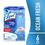 Front-facing Lysol Click Gel box showing toilet bowl graphic and ocean-fresh branding