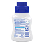 Rear view of Lysol Laundry Sanitizer bottle showing directions, barcode and plastic bottle recycling symbol