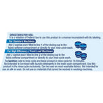 Close-up product directions panel for Lysol Laundry Sanitizer with instructions for standard and HE machines