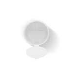 Top-down view of an open wipes container showing the flip lid and folded wipes inside with soft shadow