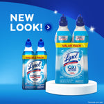 Packaged Lysol OXI Action value packs displayed on a blue gradient background with a "New Look!" callout