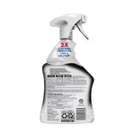 Rear view of Lysol Power Limescale Remover spray bottle showing back label, instructions and recycling icons