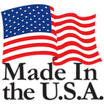 Illustrated American flag above the text "Made In the U.S.A." in bold lettering