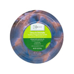 Top-down view of the bowl lid showing a green Mainstays Citrus & Citronella product label.