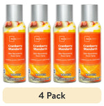 Four Mainstays Cranberry Mandarin odor-neutralizing room spray cans in a row with orange label and silver caps
