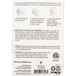 Back of product packaging with safety instructions, usage steps, warning icons, barcode, and certification marks.