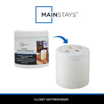 Graphic showing Mainstays product jar and a separate empty replacement container with a top-arrow indicating swap