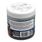 Close-up of the back and vented white lid of a Mainstays charcoal odor eliminator jar with visible ingredient panel and barcode.
