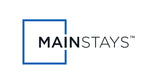 Mainstays logo with blue square outline and bold black wordmark on white background.