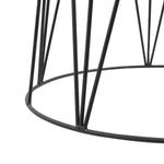 Close-up of the black powder-coated metal wire base showing welded joints and circular bottom ring of the plant stand